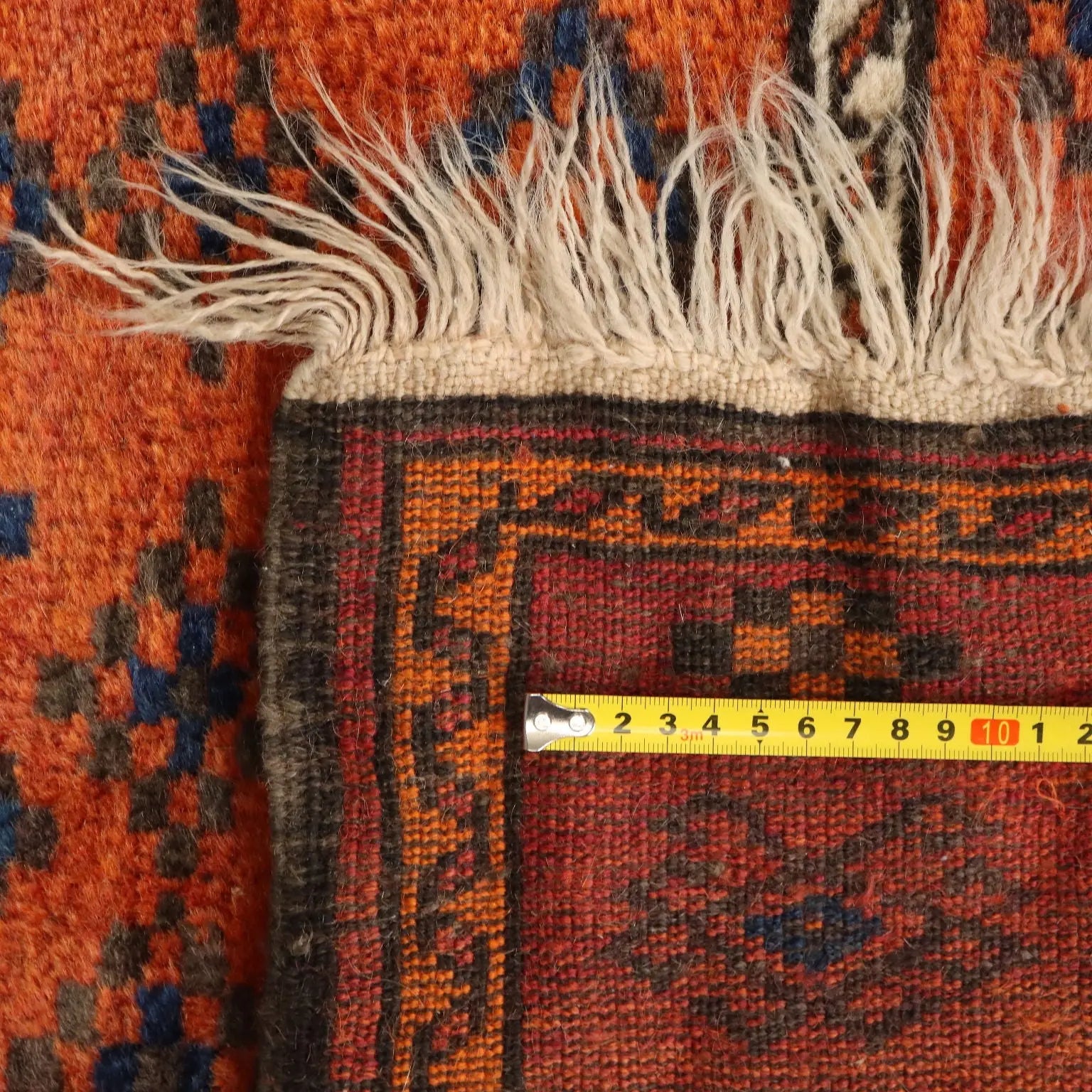 Antique Asian Carpet Wool Thin Knot Handmade 55 x 31 In