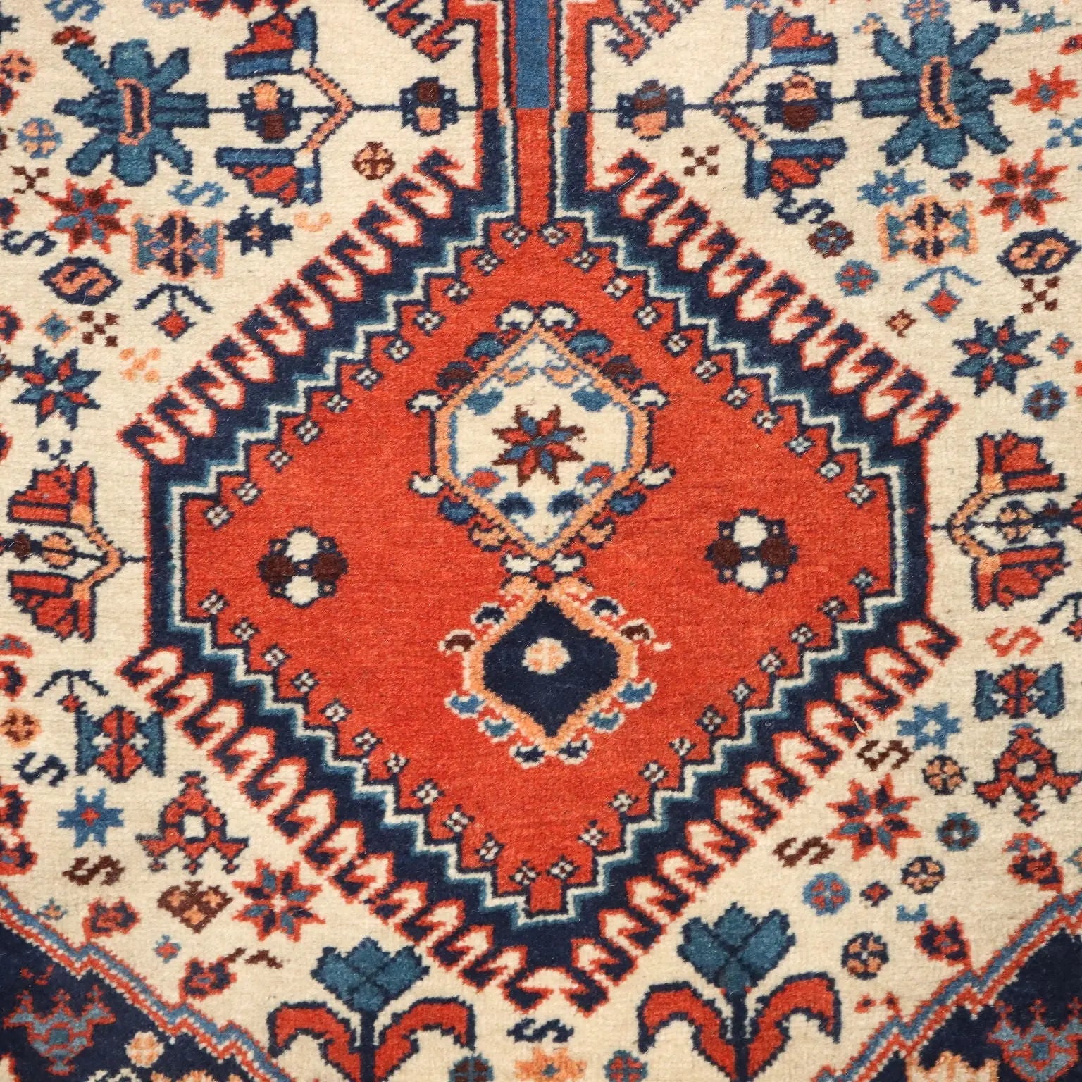 Antique Asian Carpet Wool Thin Knot Handmade 72 x 33 In