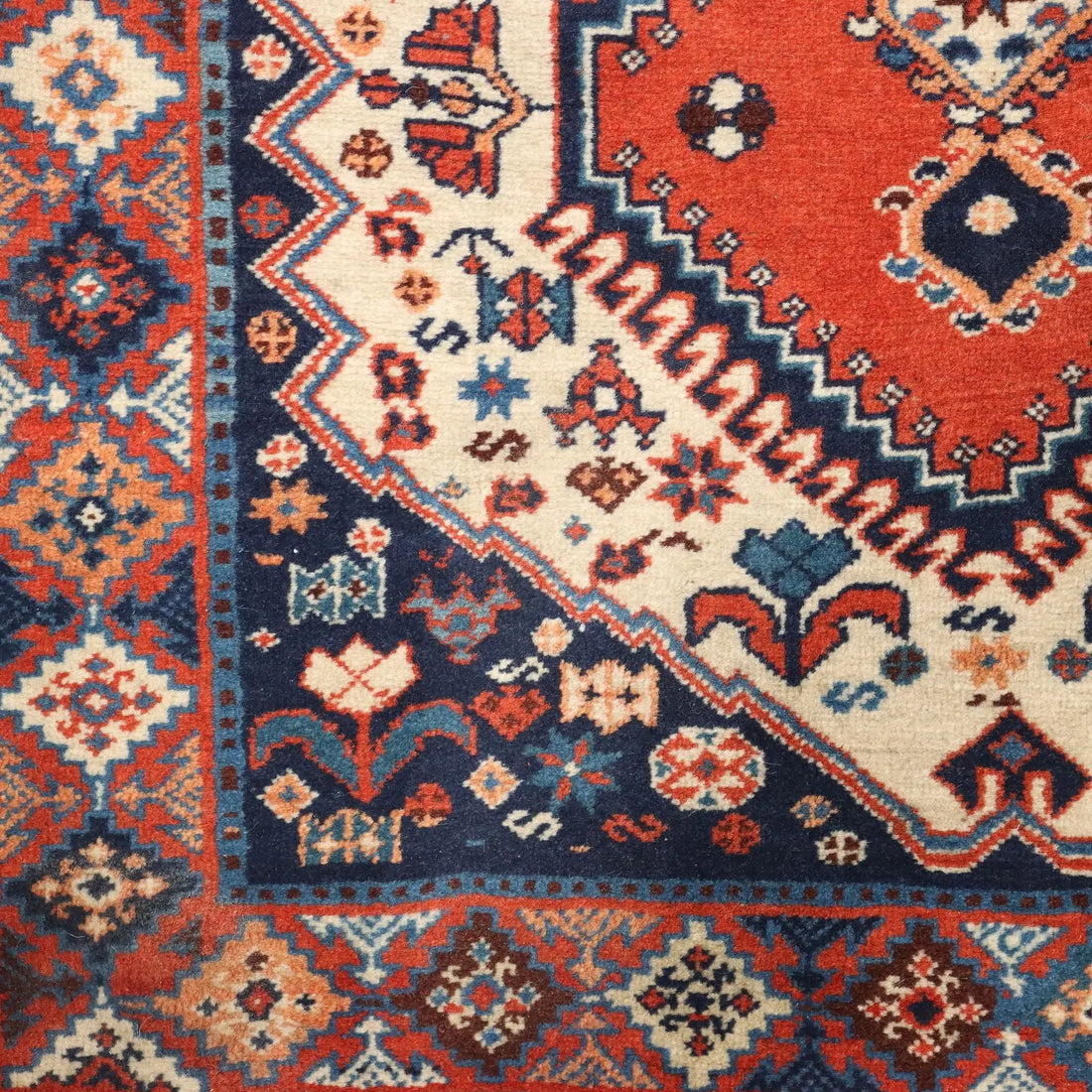 Antique Asian Carpet Wool Thin Knot Handmade 72 x 33 In