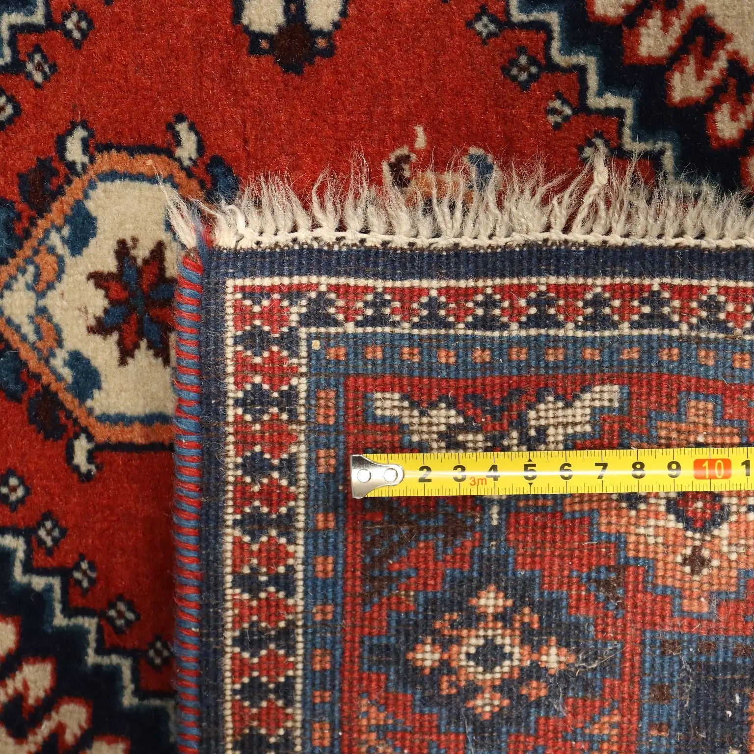 Antique Asian Carpet Wool Thin Knot Handmade 72 x 33 In