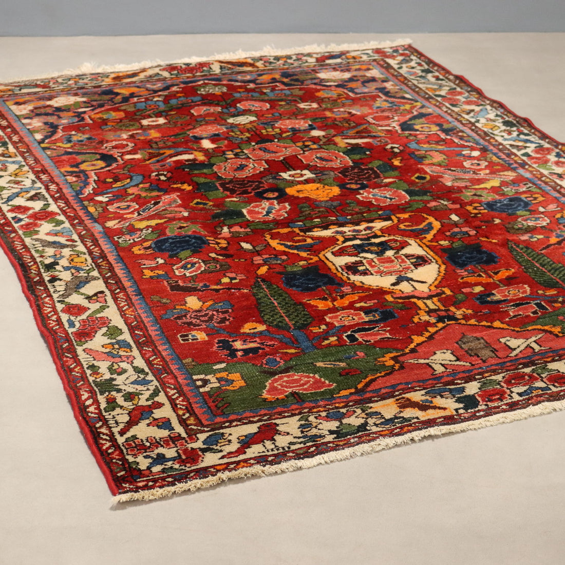 Antique Asian Carpet Cotton Wool Heavy Knot 79 x 55 In