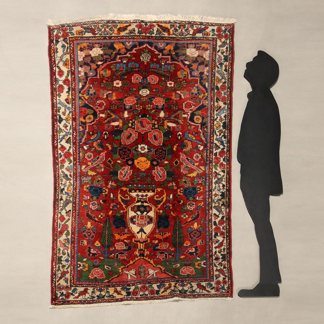 Antique Asian Carpet Cotton Wool Heavy Knot 79 x 55 In