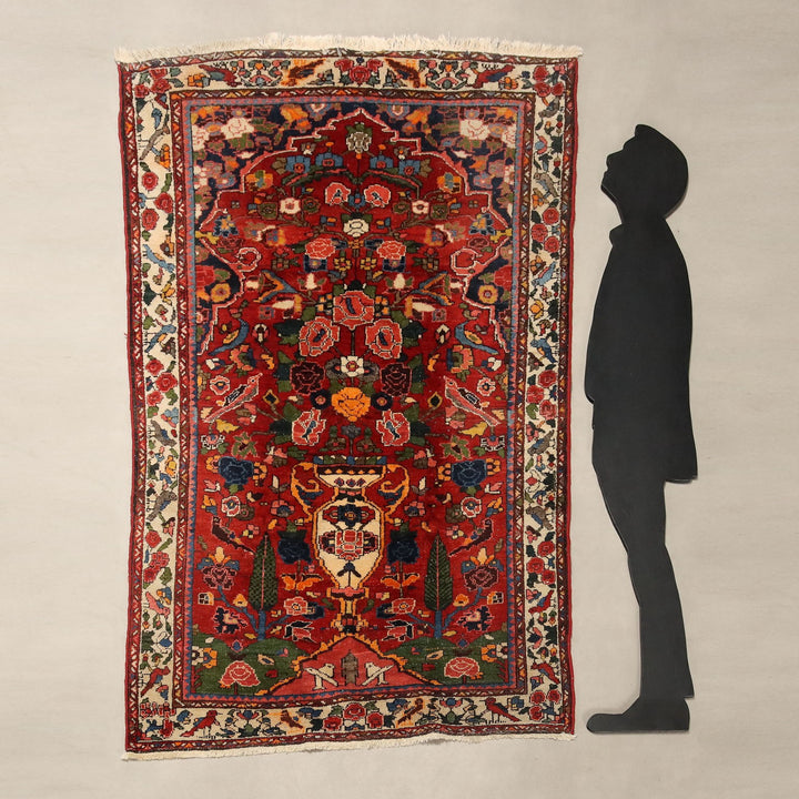 Antique Asian Carpet Cotton Wool Heavy Knot 79 x 55 In
