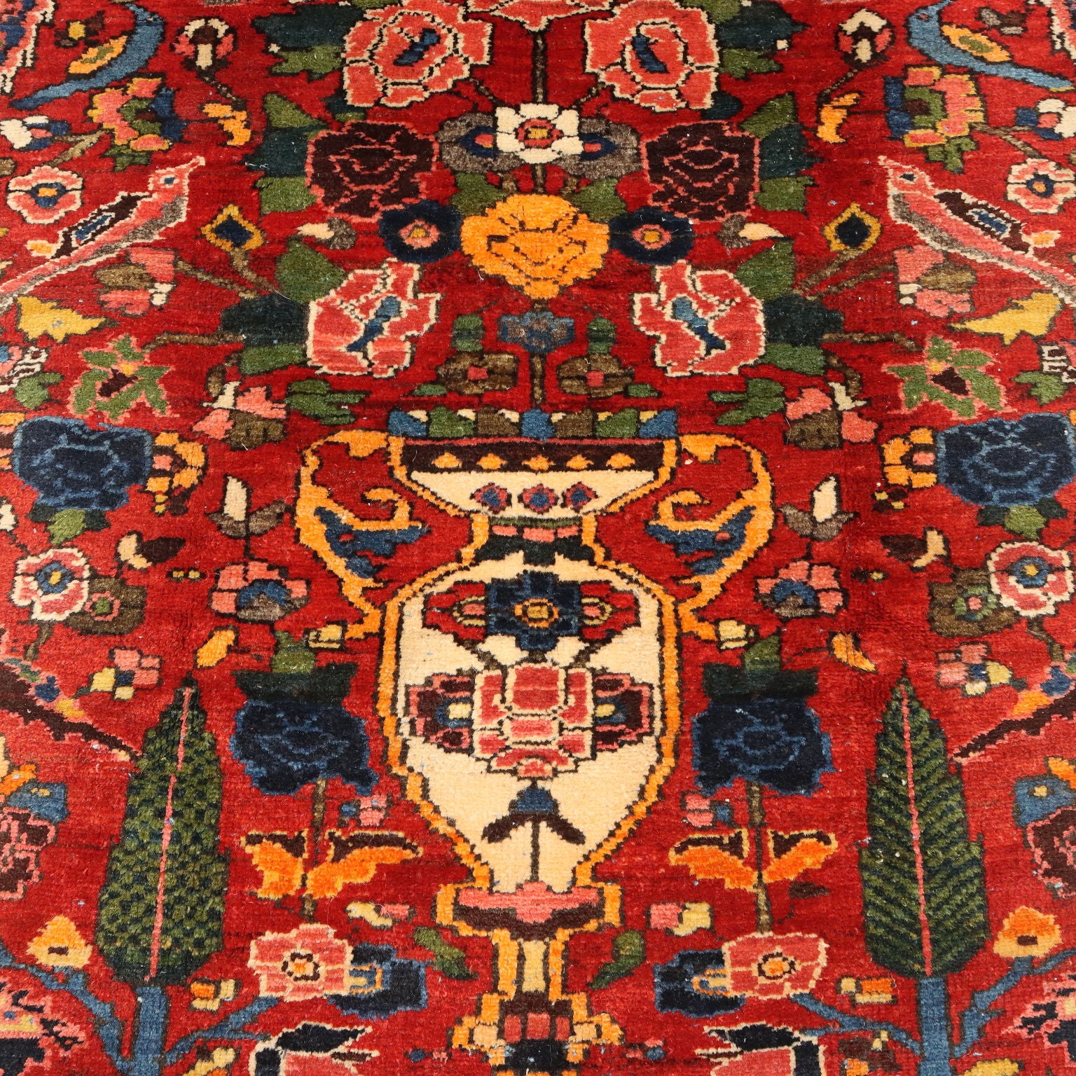 Antique Asian Carpet Cotton Wool Heavy Knot 79 x 55 In