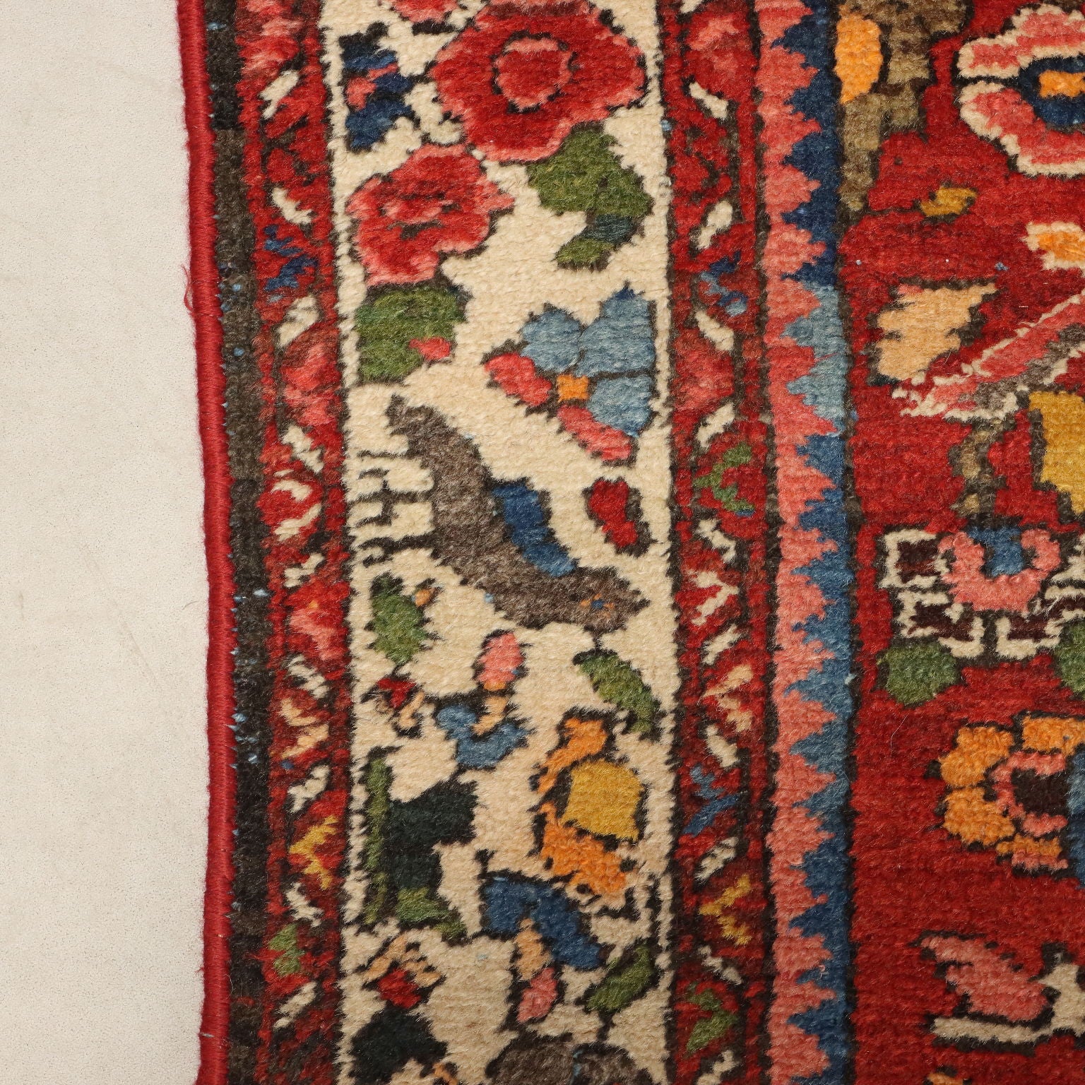 Antique Asian Carpet Cotton Wool Heavy Knot 79 x 55 In