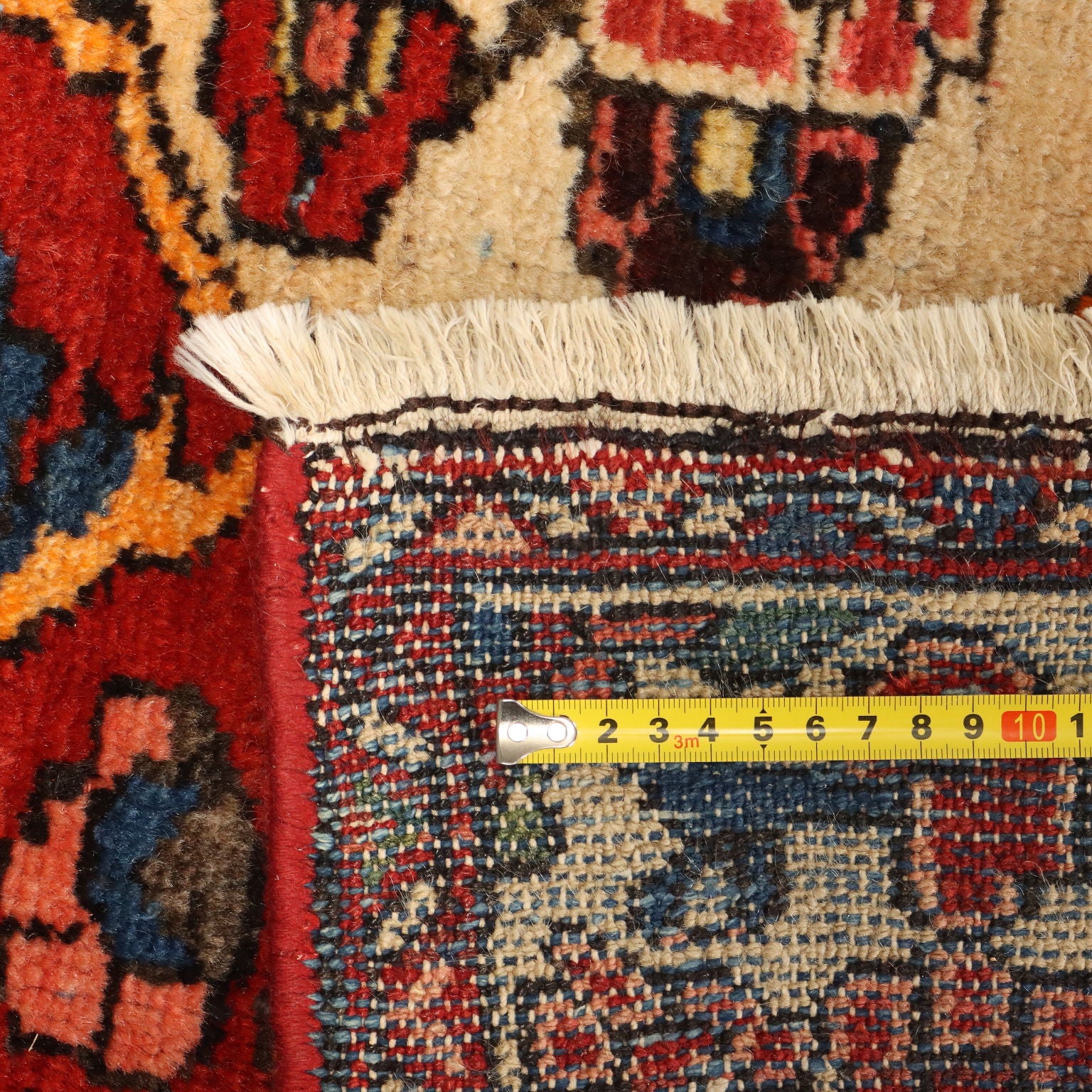 Antique Asian Carpet Cotton Wool Heavy Knot 79 x 55 In