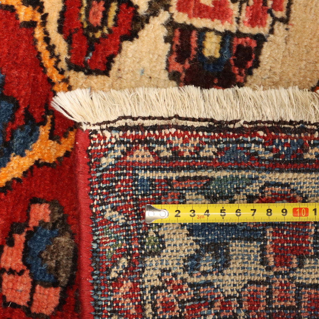 Antique Asian Carpet Cotton Wool Heavy Knot 79 x 55 In