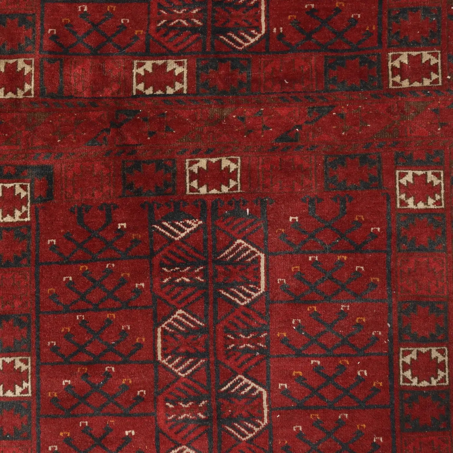 Antique Asian Carpet Wool Heavy Knot Handmade 82 x 51 In