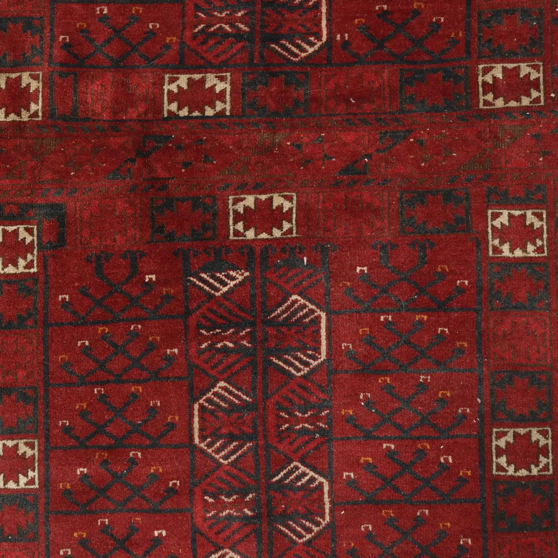 Antique Asian Carpet Wool Heavy Knot Handmade 82 x 51 In