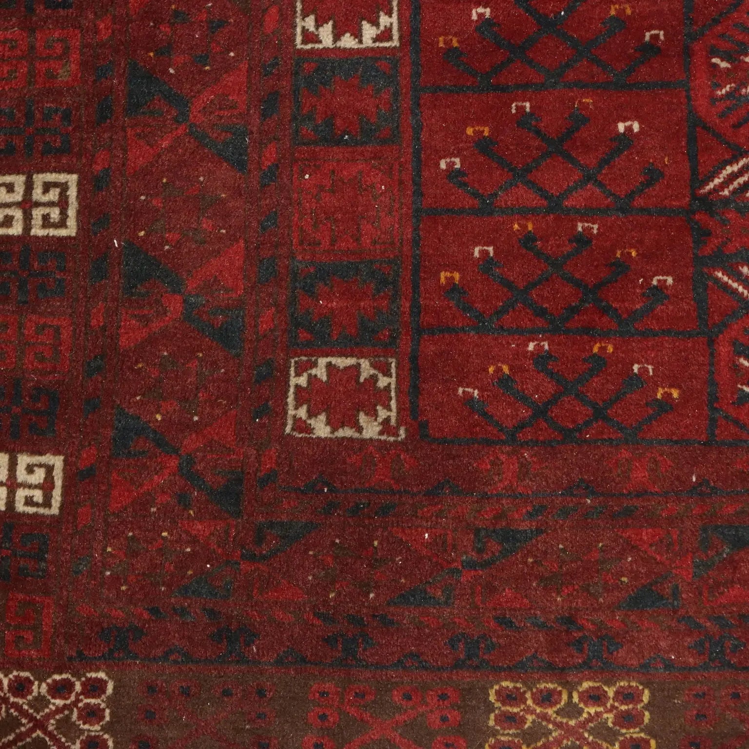 Antique Asian Carpet Wool Heavy Knot Handmade 82 x 51 In