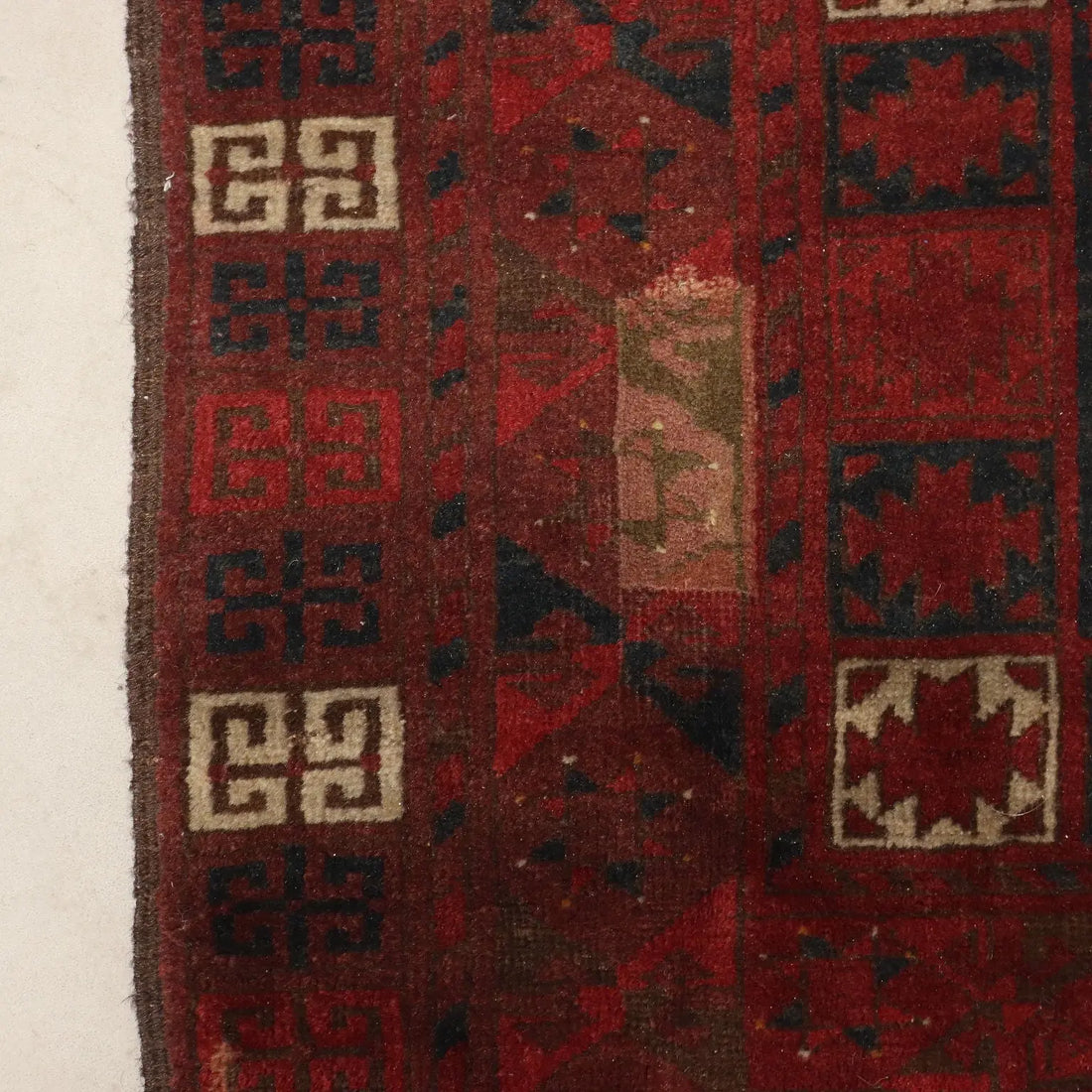 Antique Asian Carpet Wool Heavy Knot Handmade 82 x 51 In