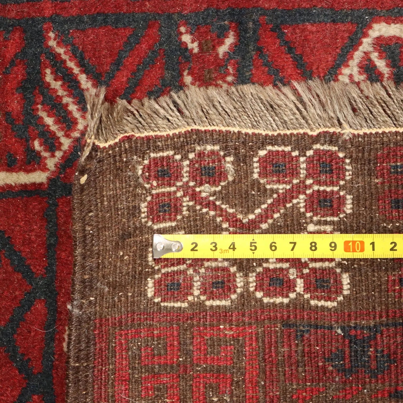 Antique Asian Carpet Wool Heavy Knot Handmade 82 x 51 In
