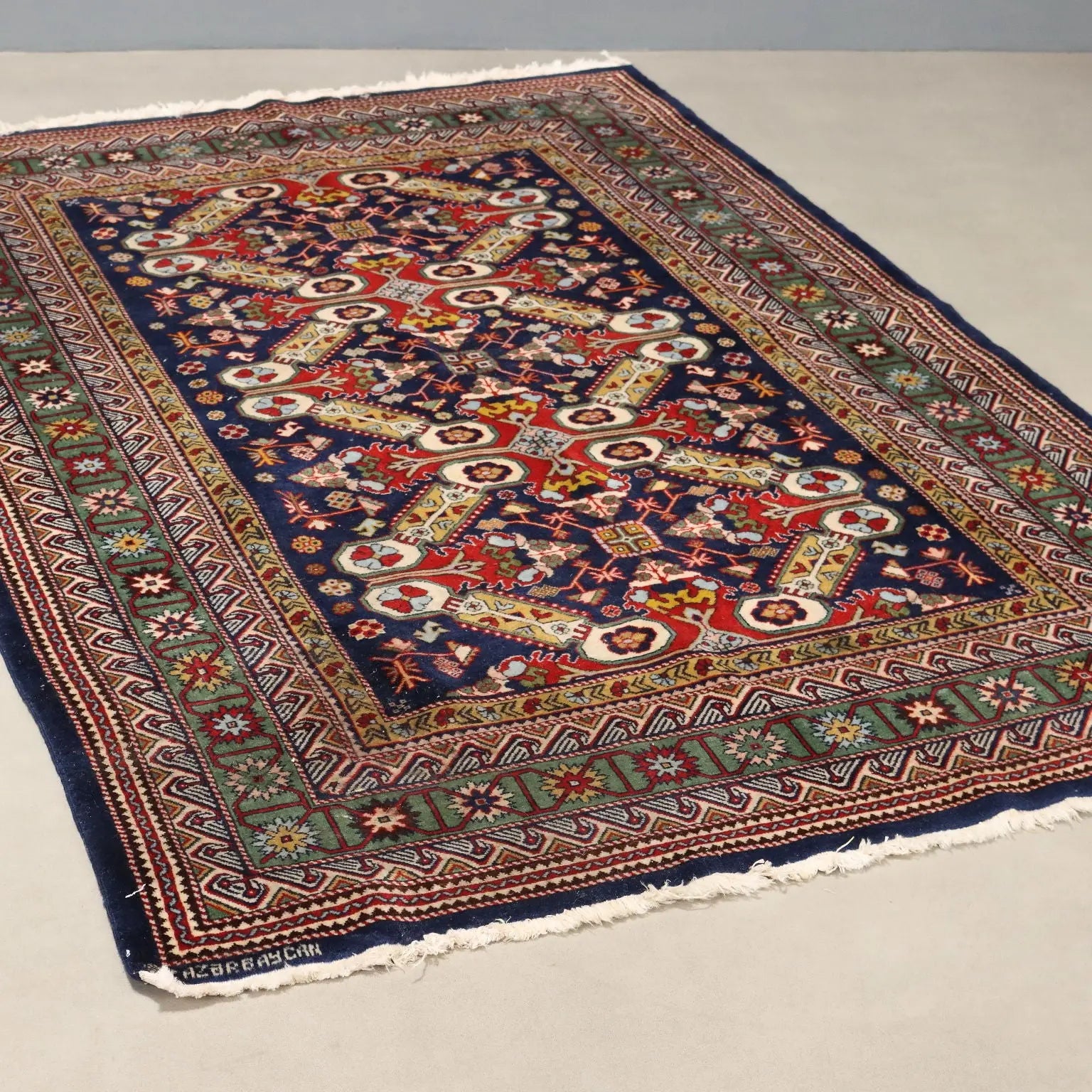 Antique Shirvan Carpet Cotton Wool Thin Knot Russia 79 x 51 In