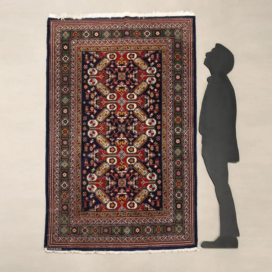 Antique Shirvan Carpet Cotton Wool Thin Knot Russia 79 x 51 In