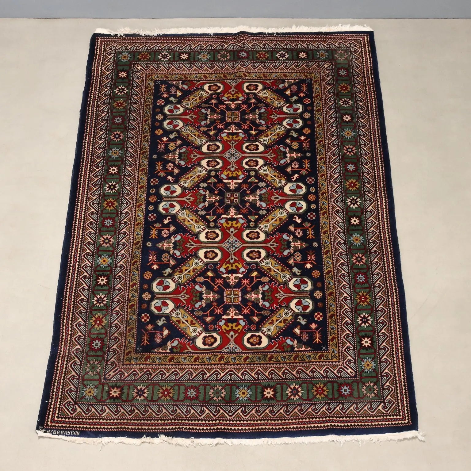 Antique Shirvan Carpet Cotton Wool Thin Knot Russia 79 x 51 In