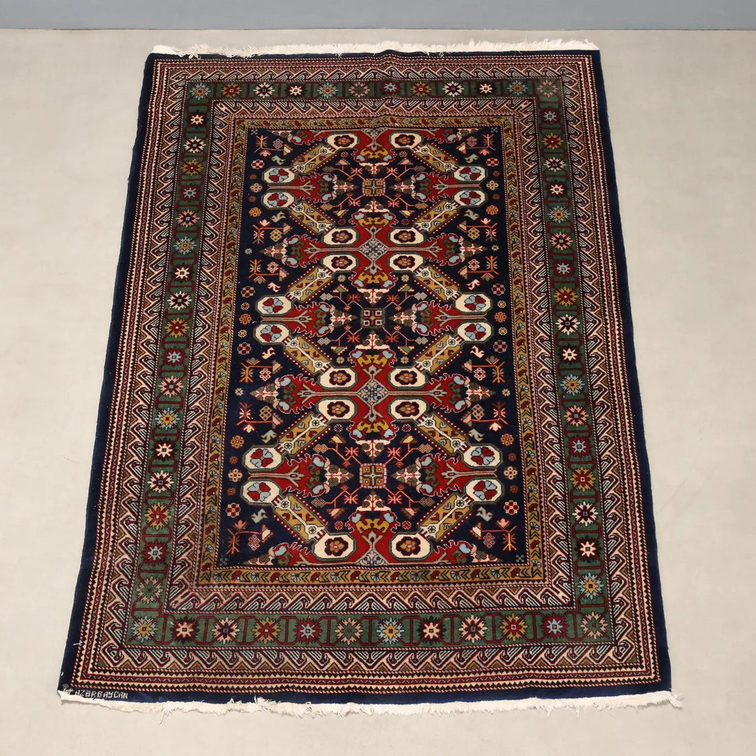 Antique Shirvan Carpet Cotton Wool Thin Knot Russia 79 x 51 In