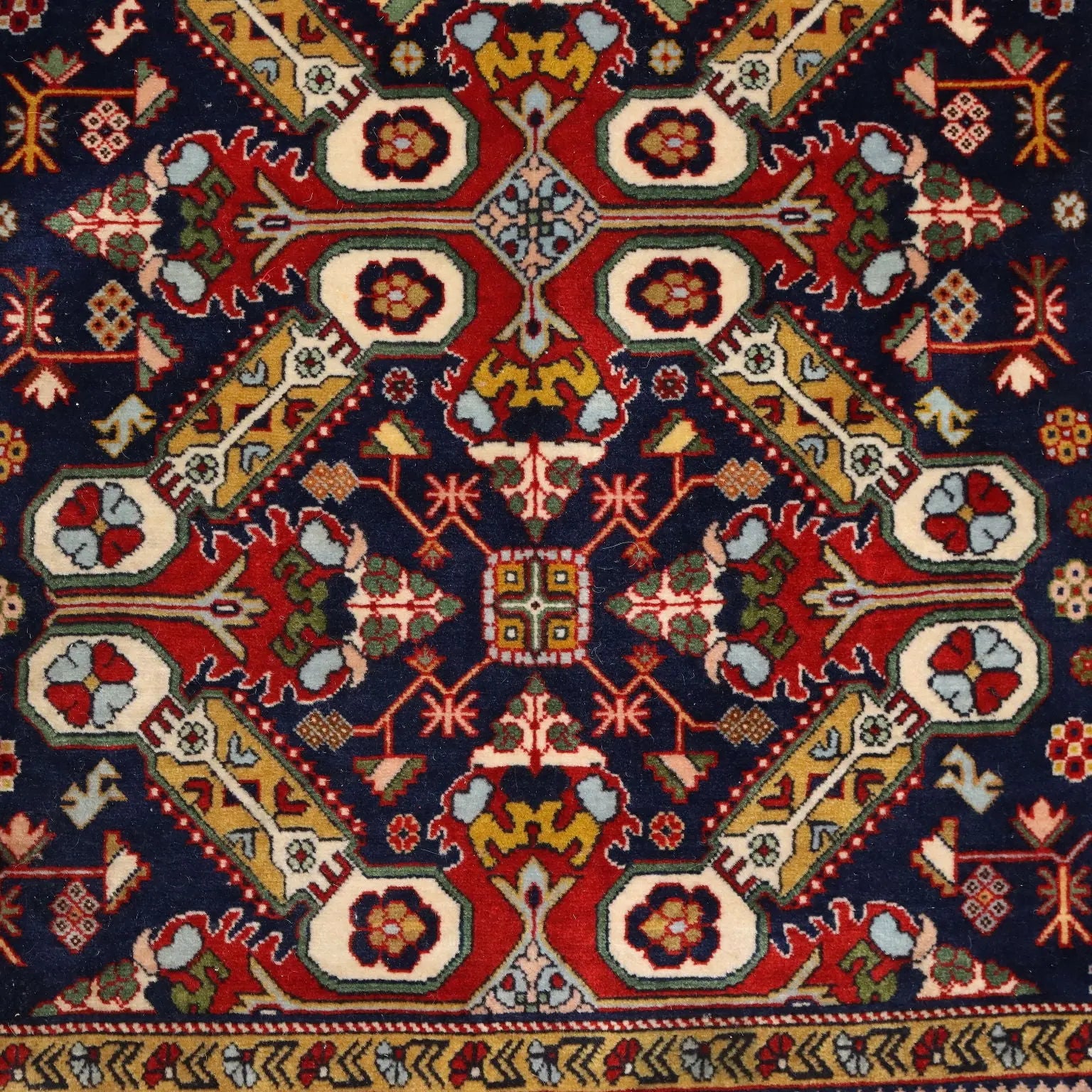 Antique Shirvan Carpet Cotton Wool Thin Knot Russia 79 x 51 In