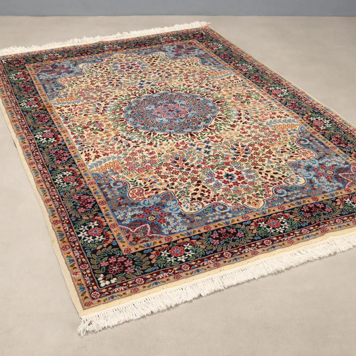 Antique Berkana Carpet Cotton Wool Thin Knot China 78 x 54 In