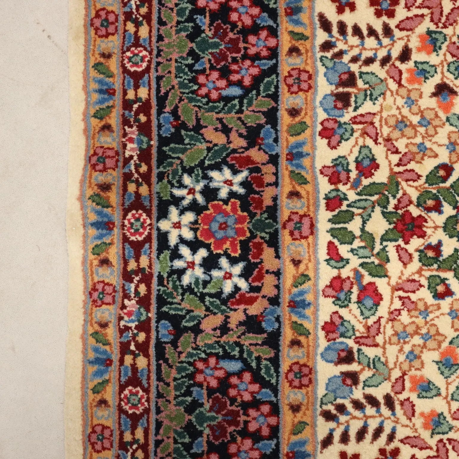 Antique Berkana Carpet Cotton Wool Thin Knot China 78 x 54 In