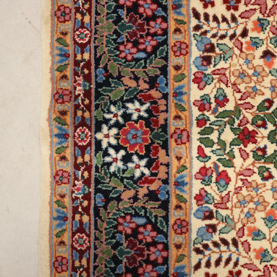 Antique Berkana Carpet Cotton Wool Thin Knot China 78 x 54 In