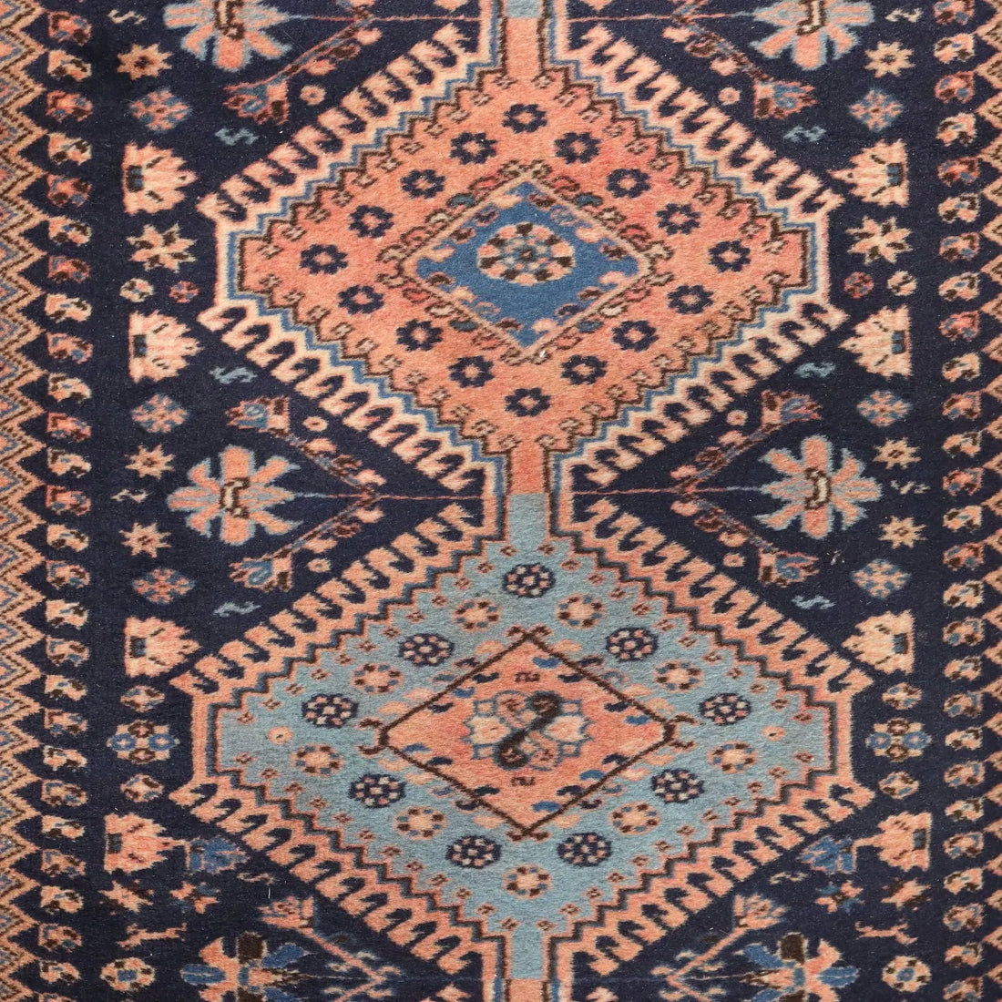 Antique Asian Carpet Wool Heavy Knot Handmade 75 x 34 In