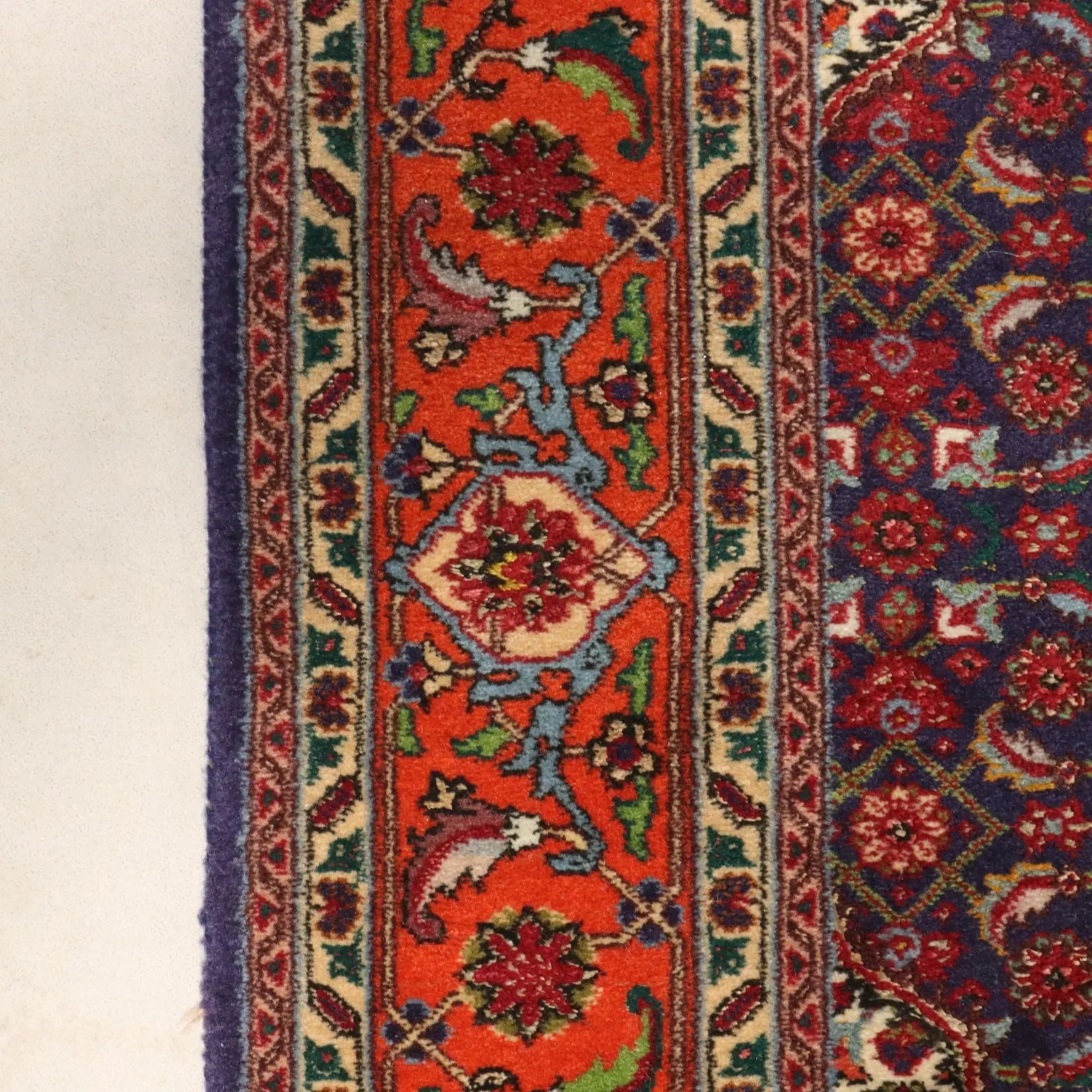 Antique Asian Carpet Cotton Wool Silk Thin Knot 57 x 39 In