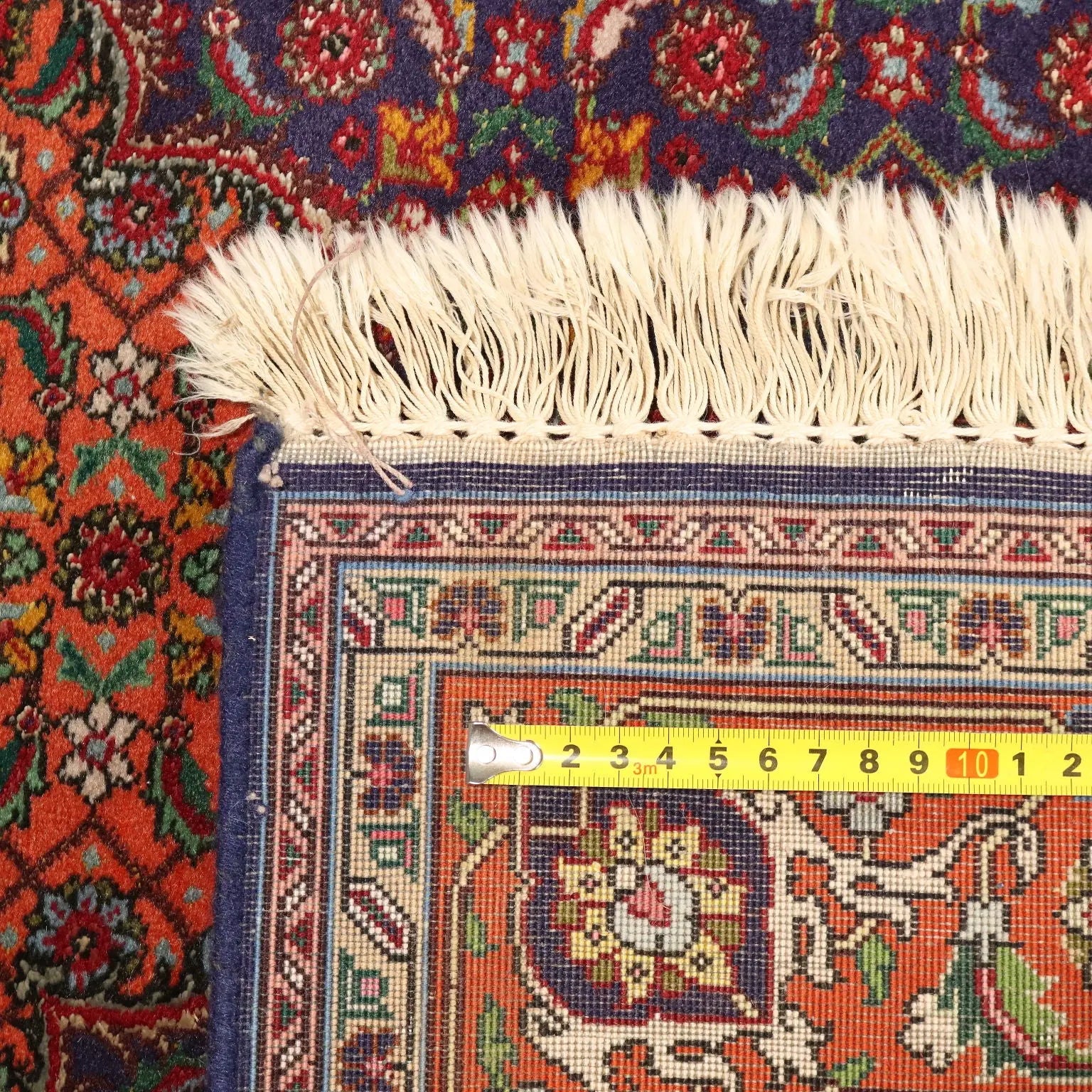 Antique Asian Carpet Cotton Wool Silk Thin Knot 57 x 39 In
