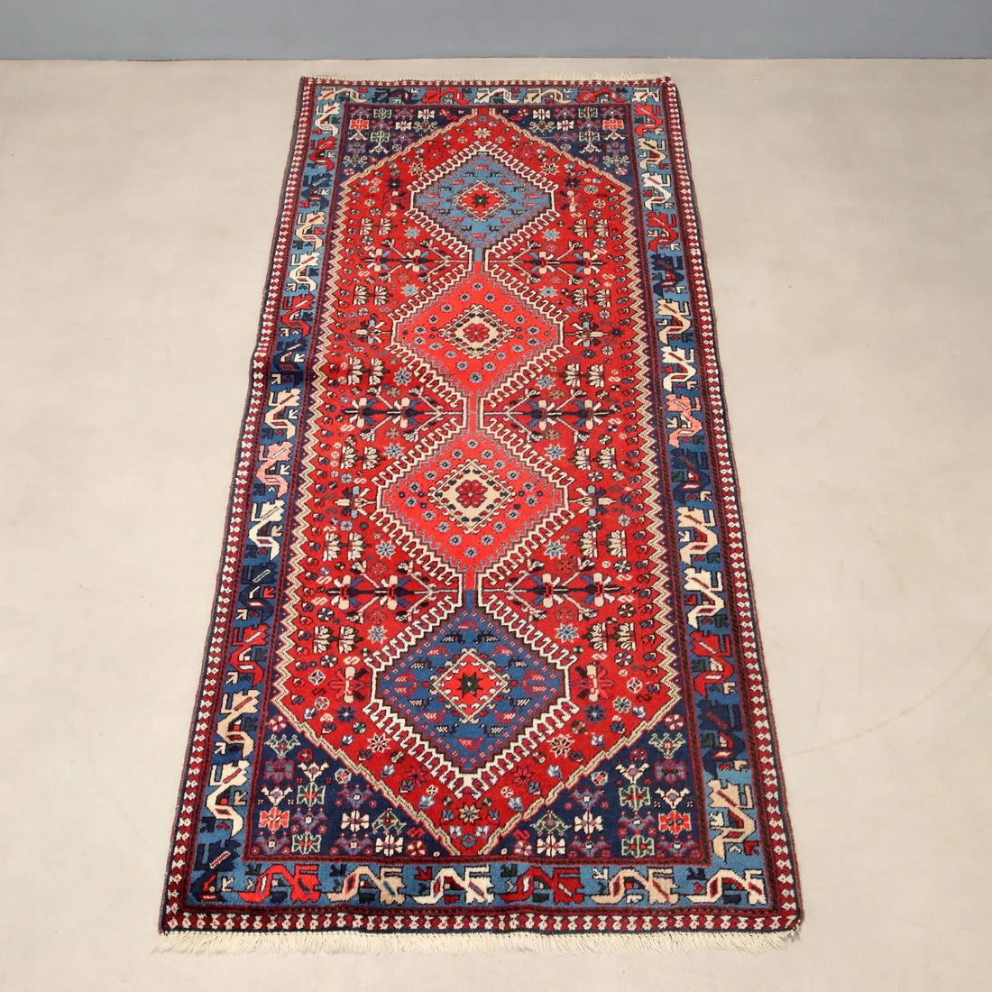 Antique Asian Carpet Wool Heavy Knot Handmade 79 x 34 In