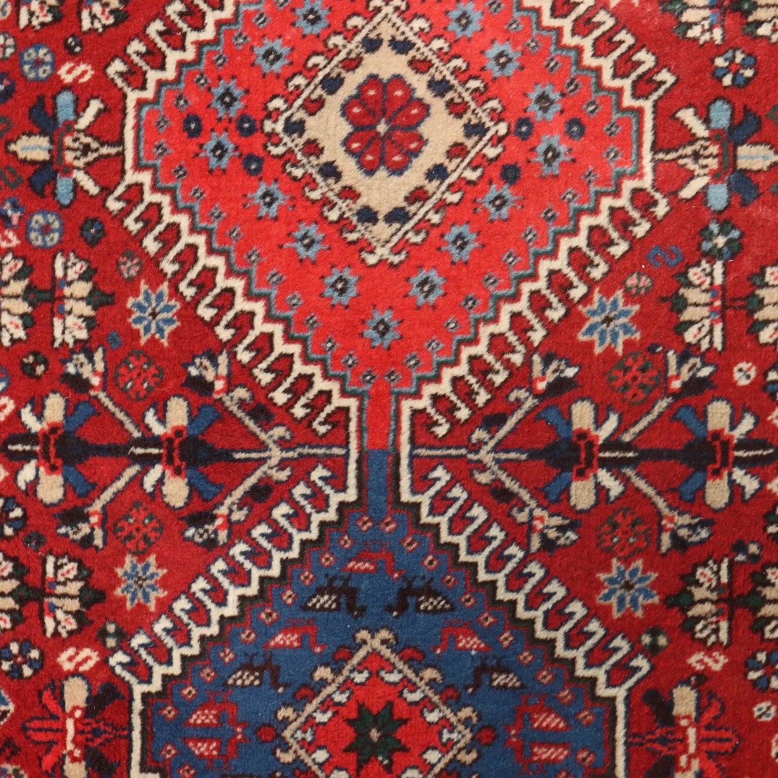Antique Asian Carpet Wool Heavy Knot Handmade 79 x 34 In