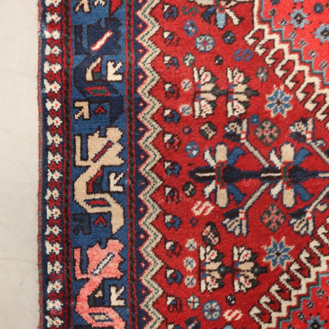 Antique Asian Carpet Wool Heavy Knot Handmade 79 x 34 In
