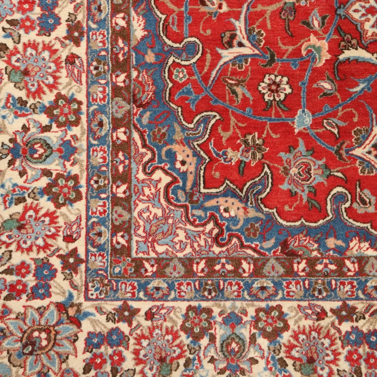 Antique Asian Carpet Wool Cotton Extra-Thin Knot 83 x 57 In