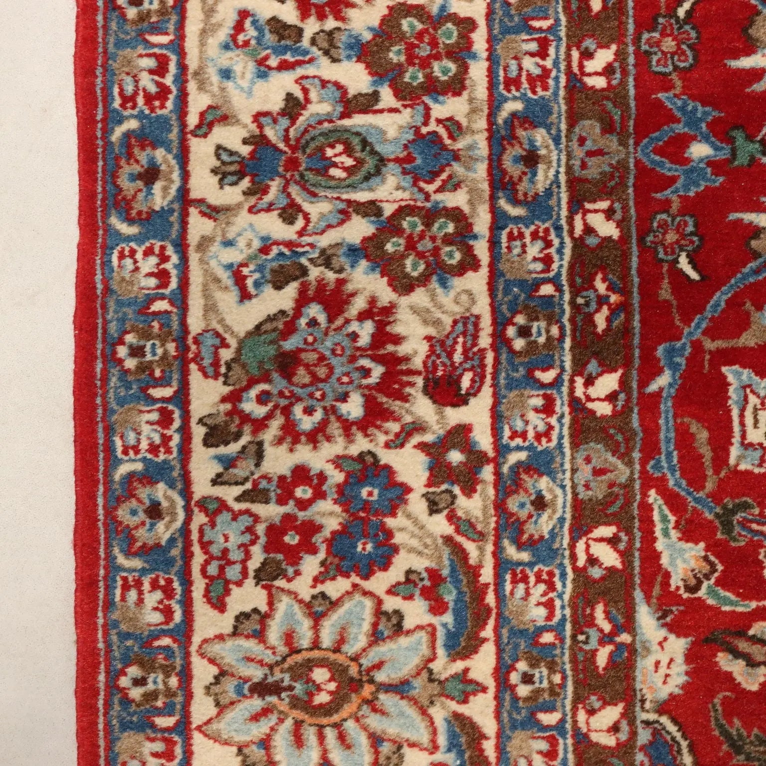 Antique Asian Carpet Wool Cotton Extra-Thin Knot 83 x 57 In