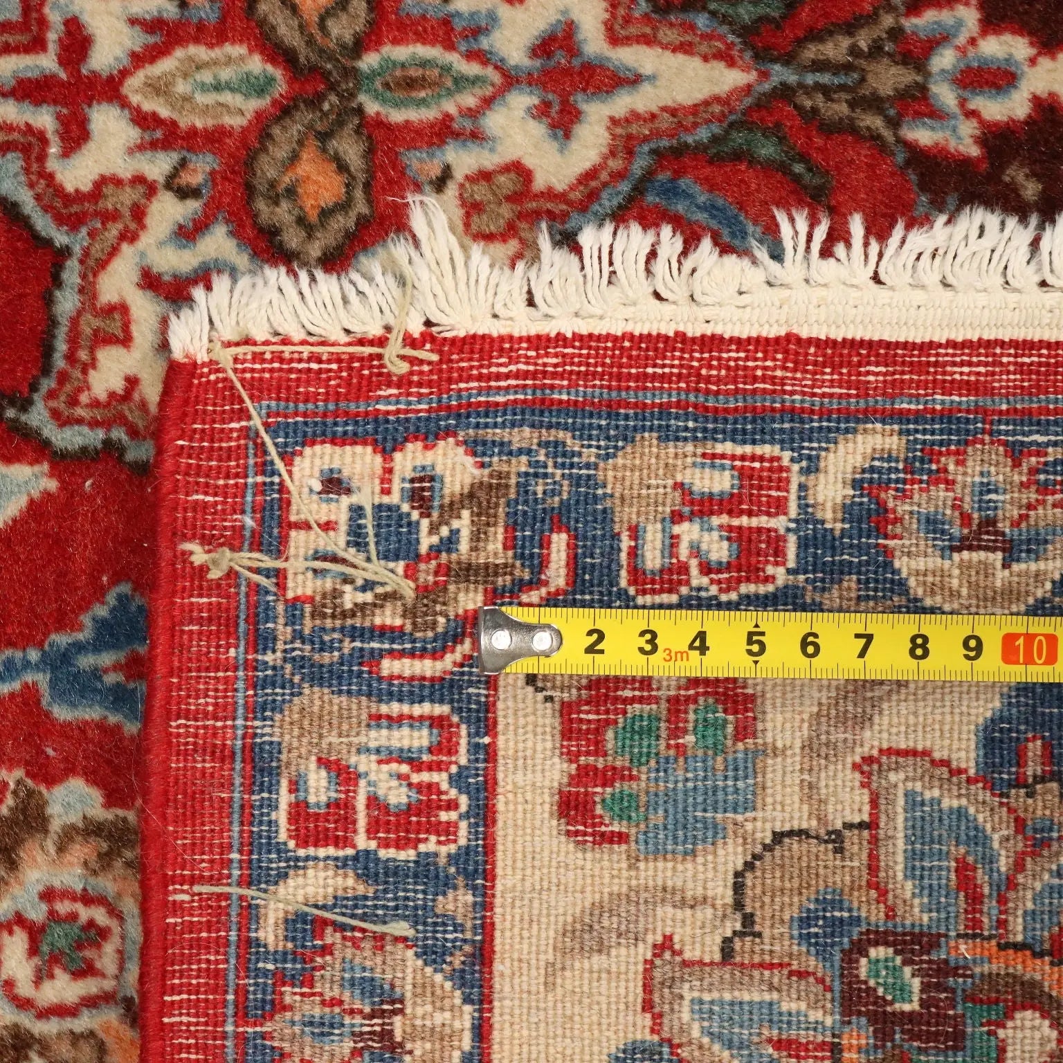 Antique Asian Carpet Wool Cotton Extra-Thin Knot 83 x 57 In