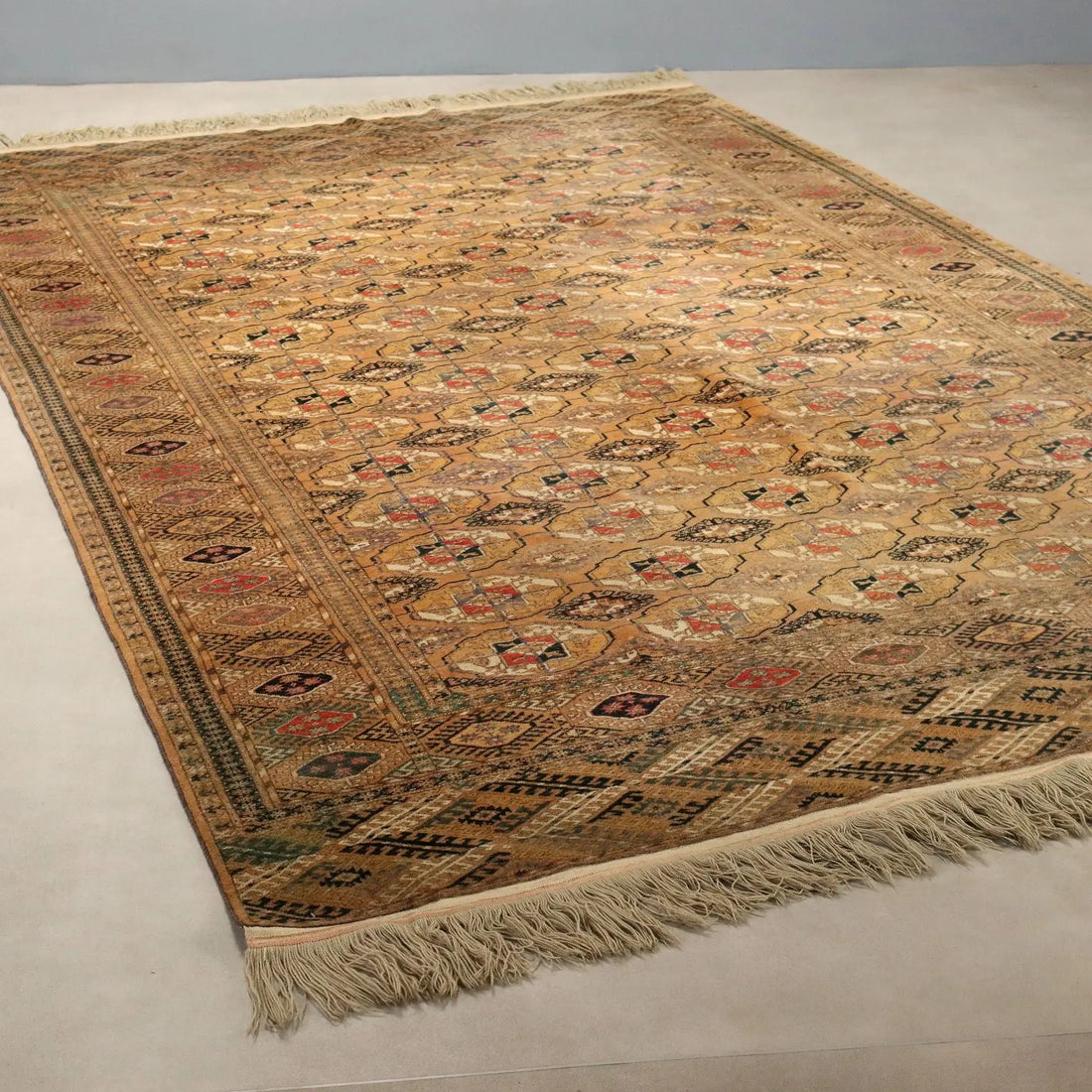 Antique Bukhara Carpet Wool Thin Knot Handmade 125 x 81 In
