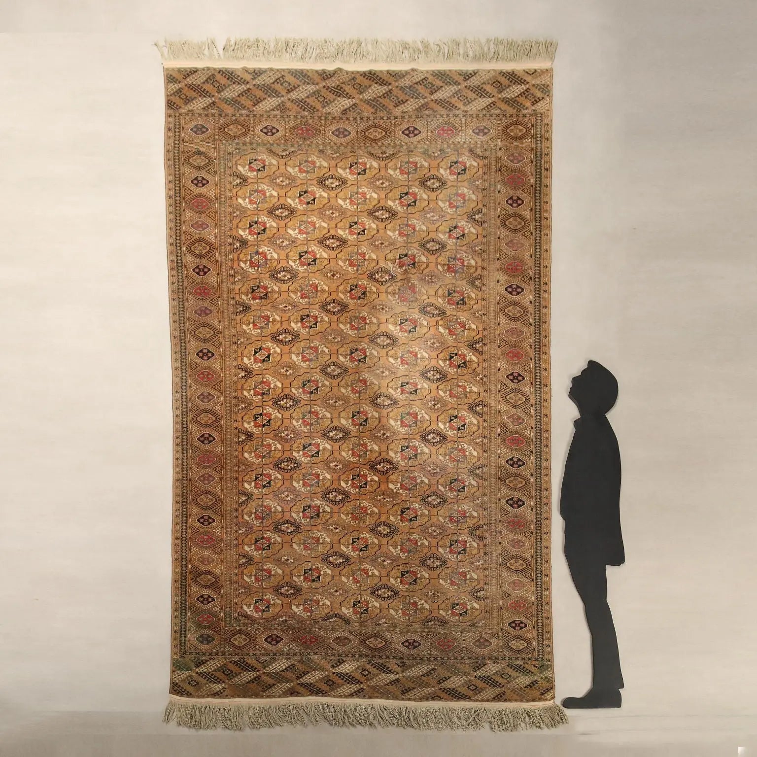 Antique Bukhara Carpet Wool Thin Knot Handmade 125 x 81 In