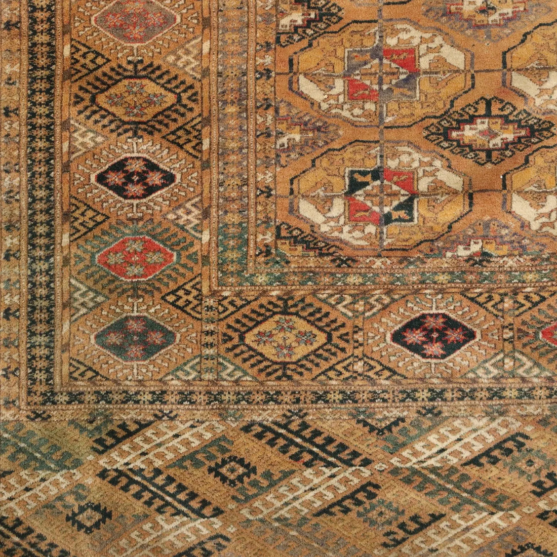 Antique Bukhara Carpet Wool Thin Knot Handmade 125 x 81 In