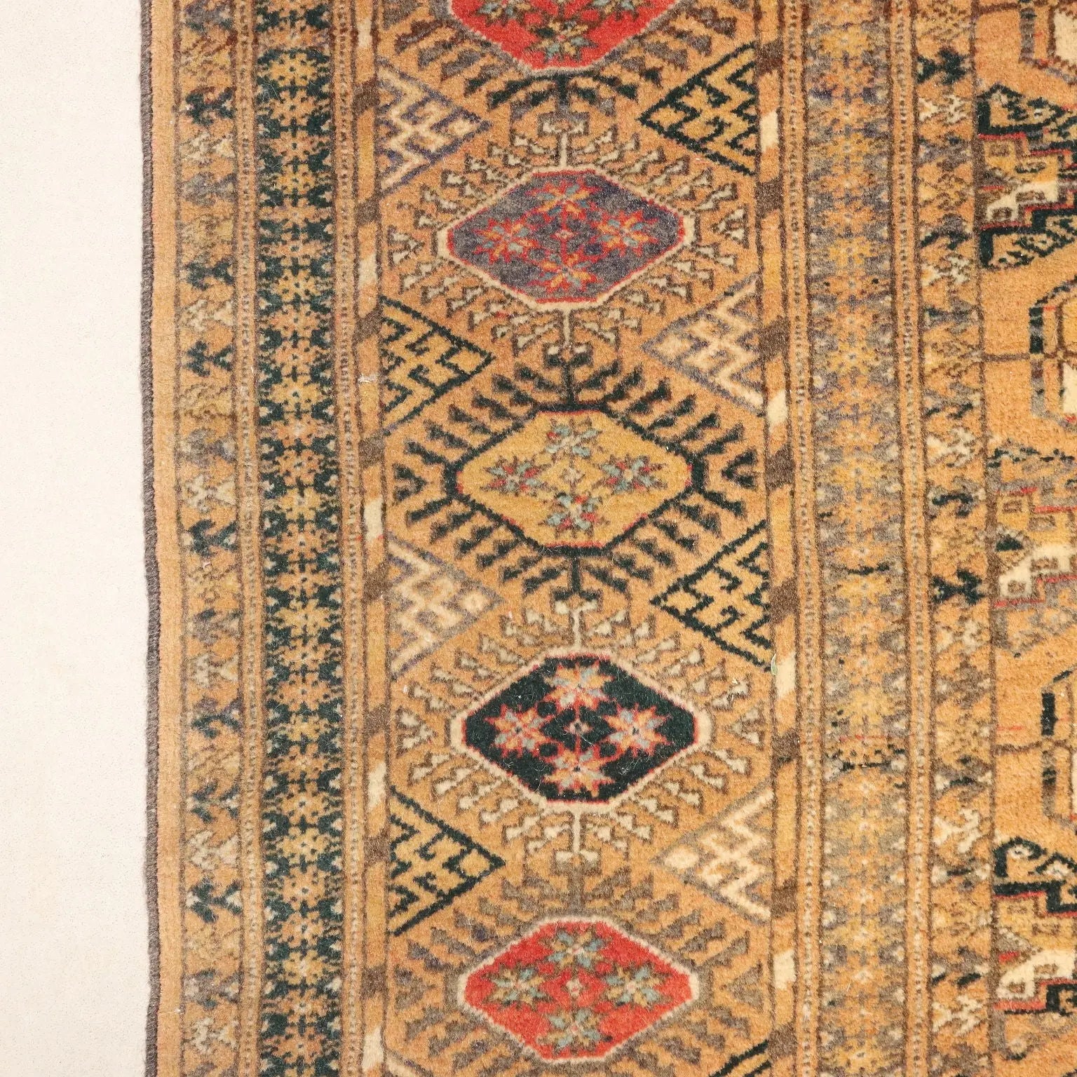 Antique Bukhara Carpet Wool Thin Knot Handmade 125 x 81 In
