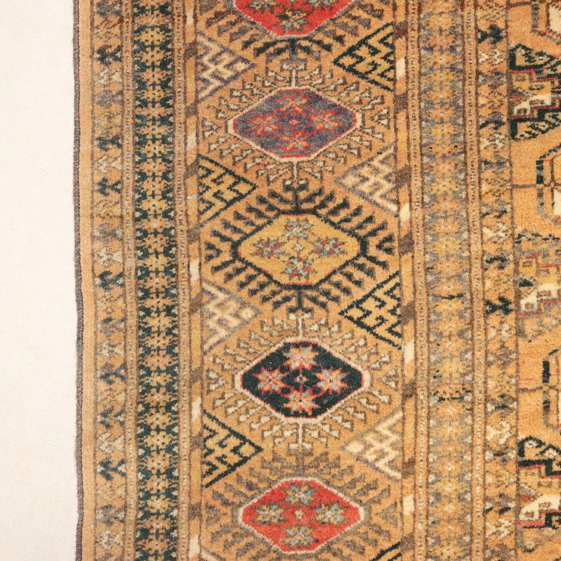 Antique Bukhara Carpet Wool Thin Knot Handmade 125 x 81 In