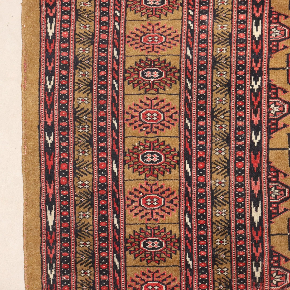 Antique Bukhara Carpet Cotton Wool Thin Knot Pakistan 110 x 75 In