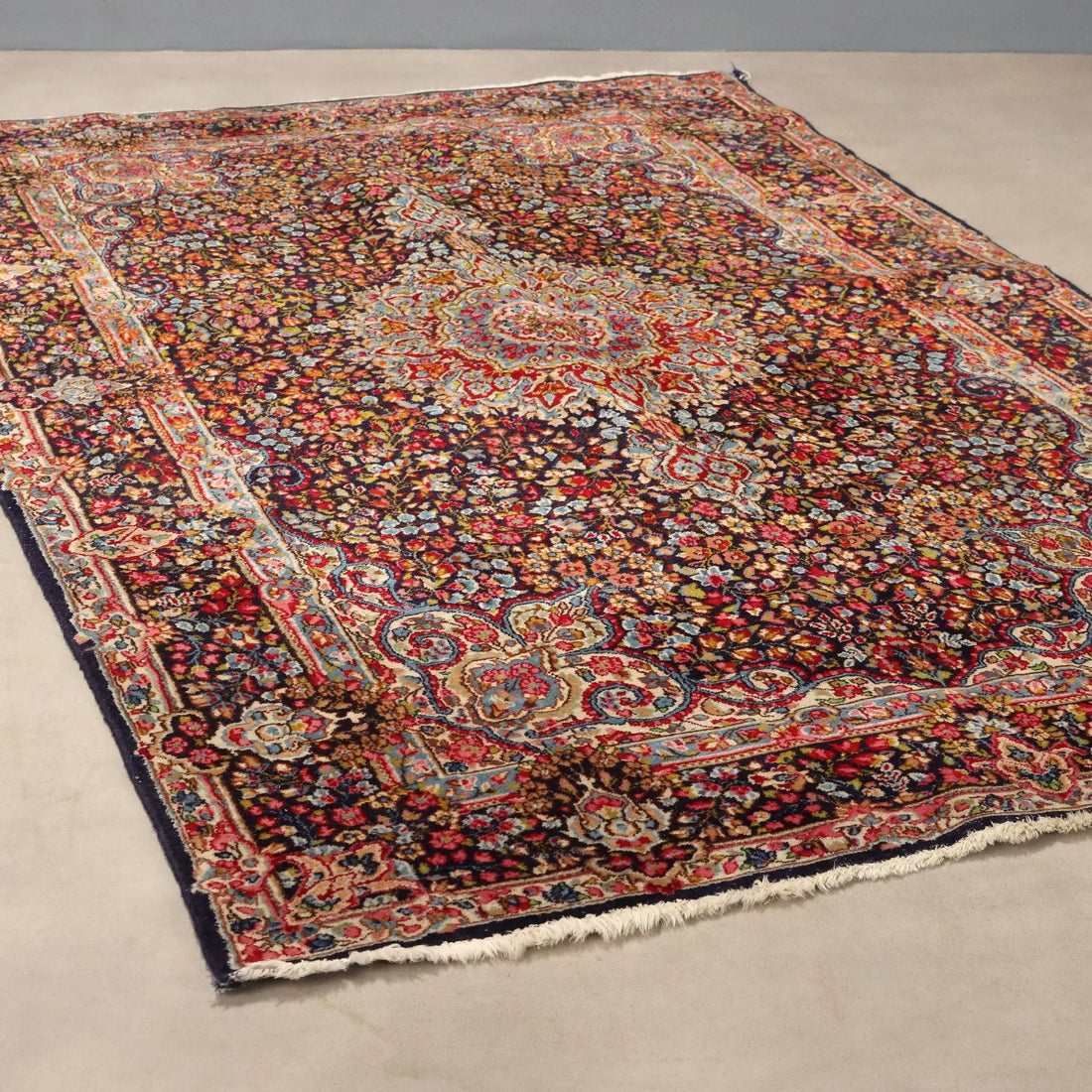 Antique Asian Carpet Cotton Wool Heavy Knot 96 x 61 In