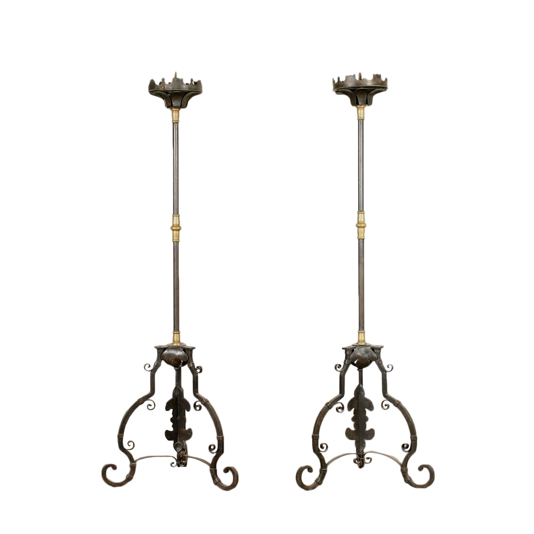 Pair of Antique Torch Holders Wrought Iron Italy XIX Century | Antiques  Lighting