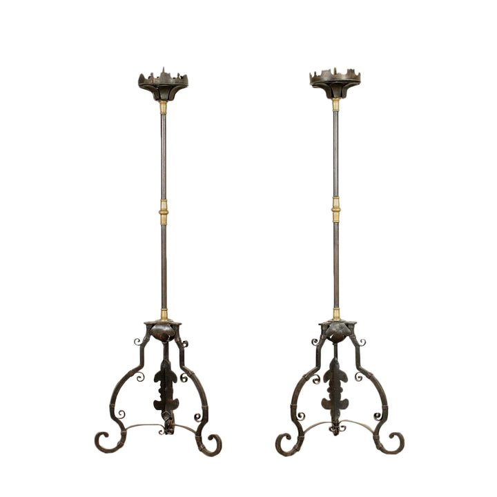 Pair of Antique Torch Holders Wrought Iron Italy XIX Century | Antiques  Lighting