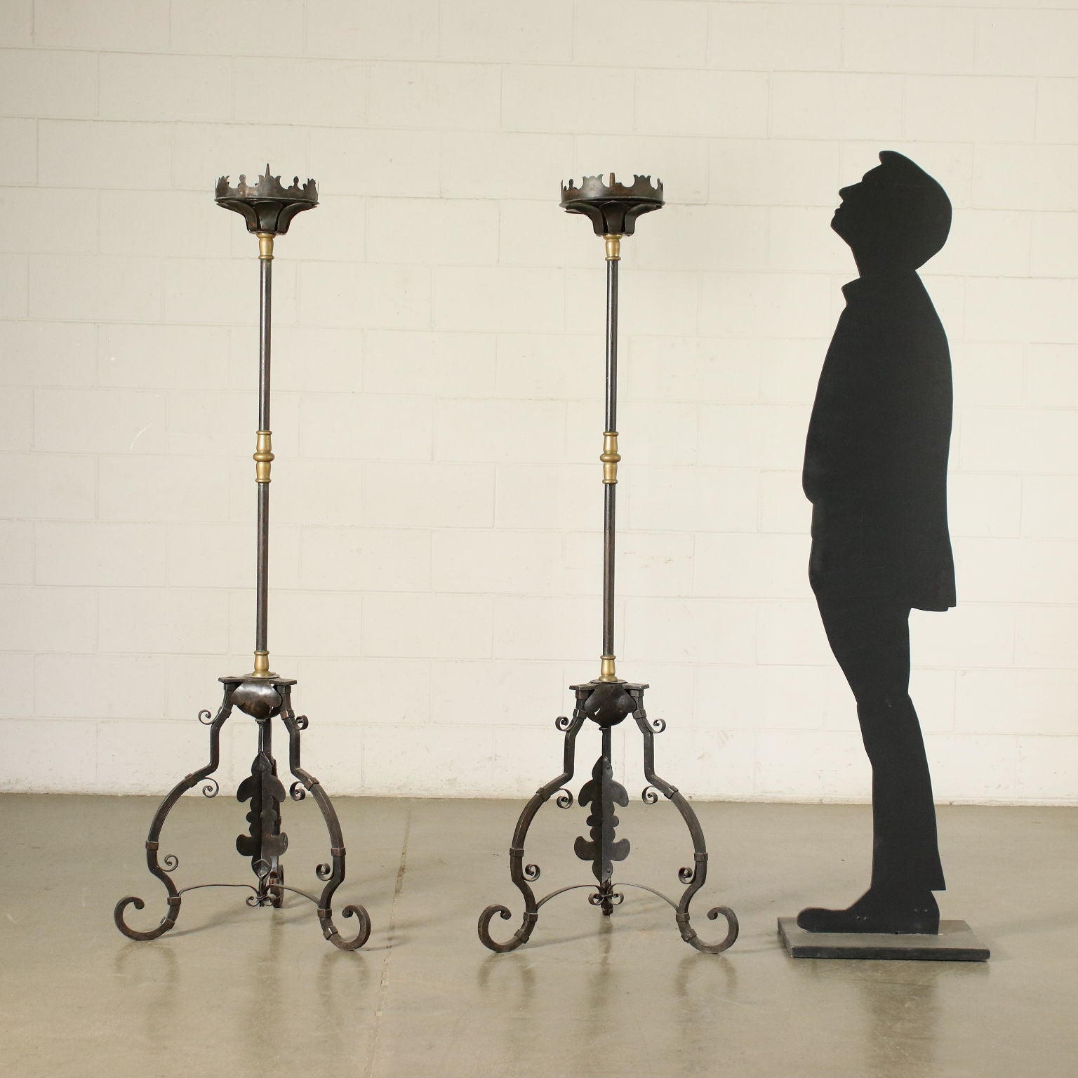 Pair of Antique Torch Holders Wrought Iron Italy XIX Century | Antiques  Lighting