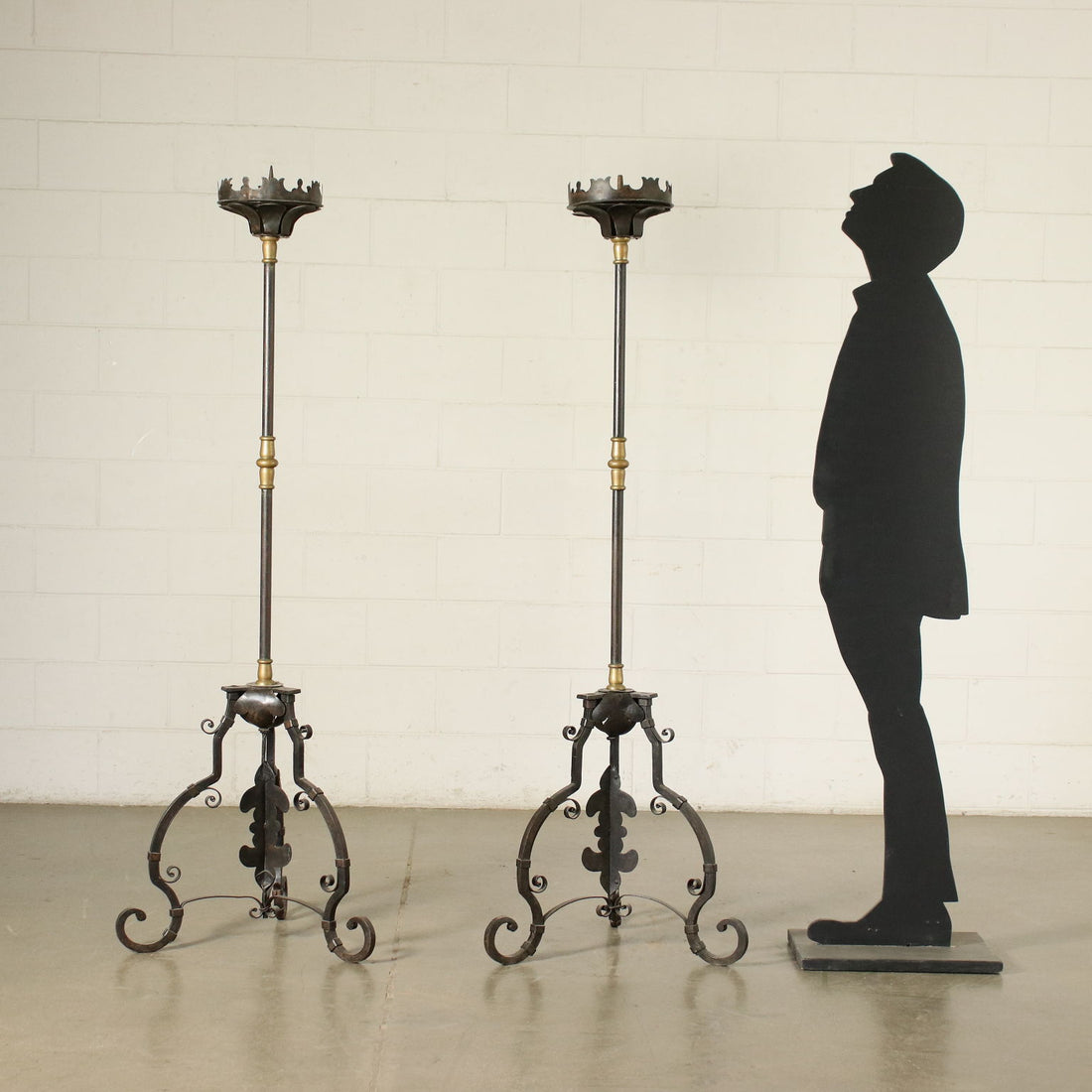 Pair of Antique Torch Holders Wrought Iron Italy XIX Century | Antiques  Lighting