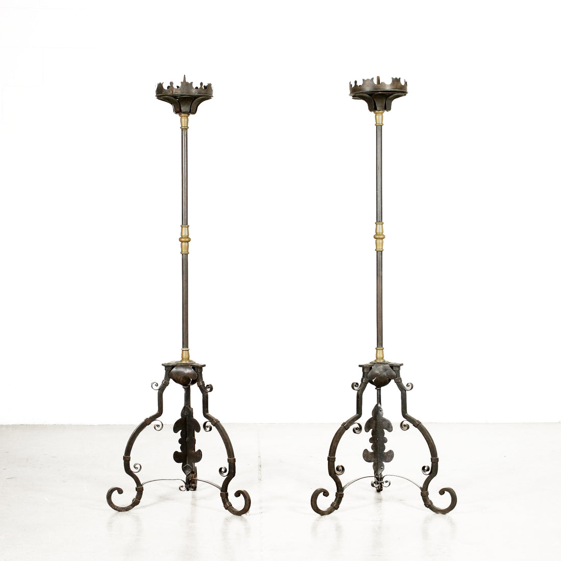 Pair of Antique Torch Holders Wrought Iron Italy XIX Century | Antiques  Lighting