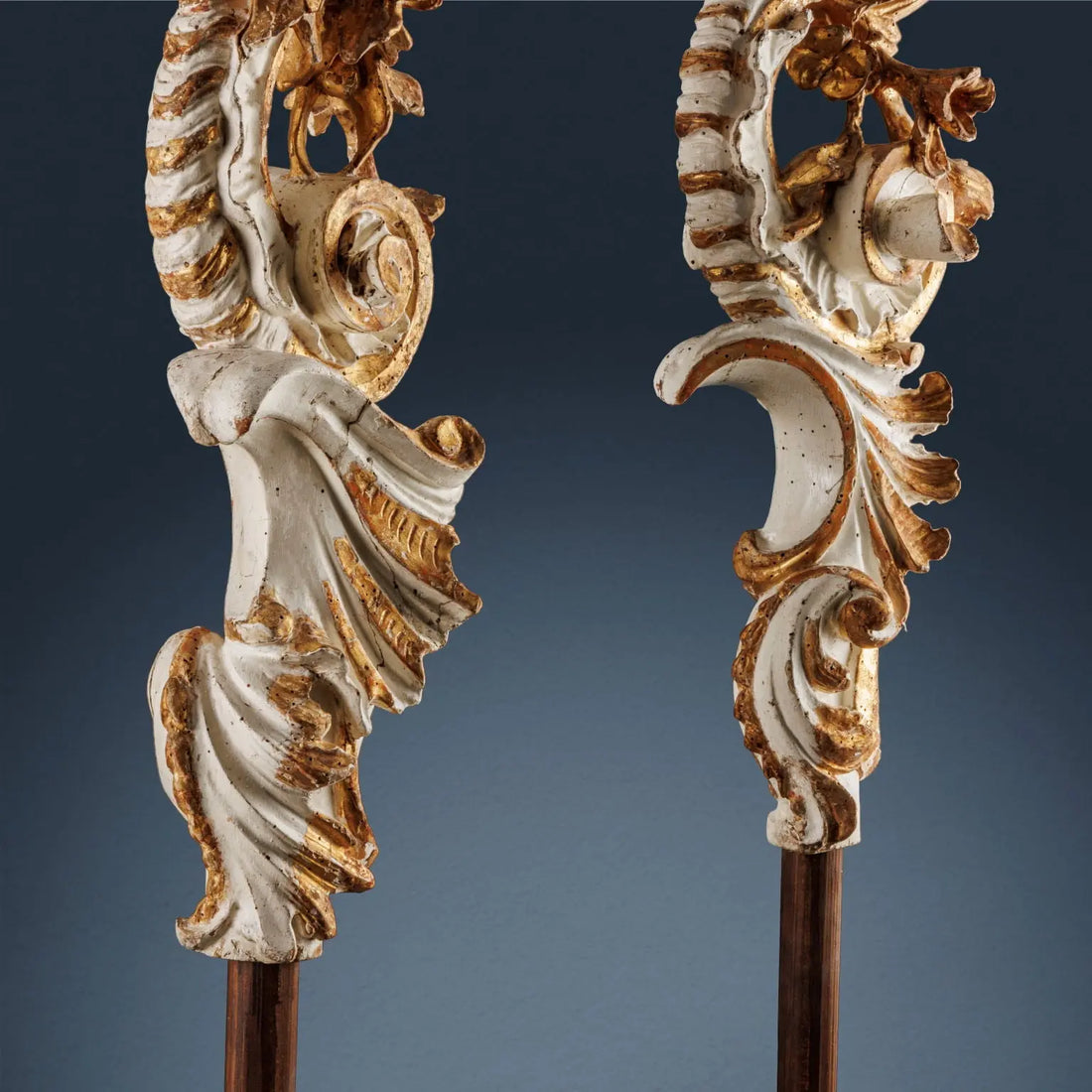 Pair of Antique Baroque Style Candle-Holders Wood Italy 1750 ca. - Milan, 1750 ca. | Antiques | Lighting
