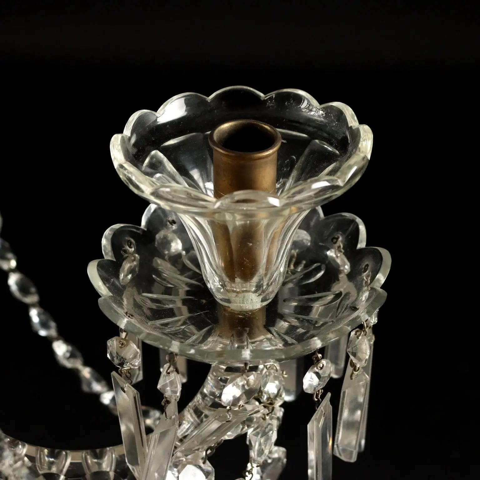 Ancient Chandelier in Glass with 6 Lights from the XIX Century - Italy, Second Half XIX Century | Antiques | Lighting