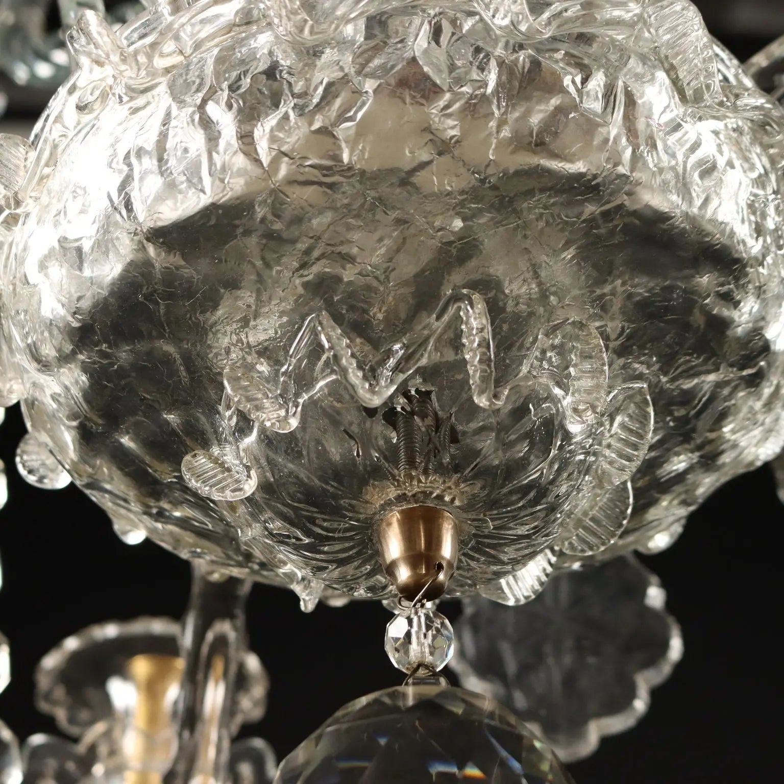 Ancient Chandelier in Glass with 6 Lights from the XIX Century - Italy, Second Half XIX Century | Antiques | Lighting