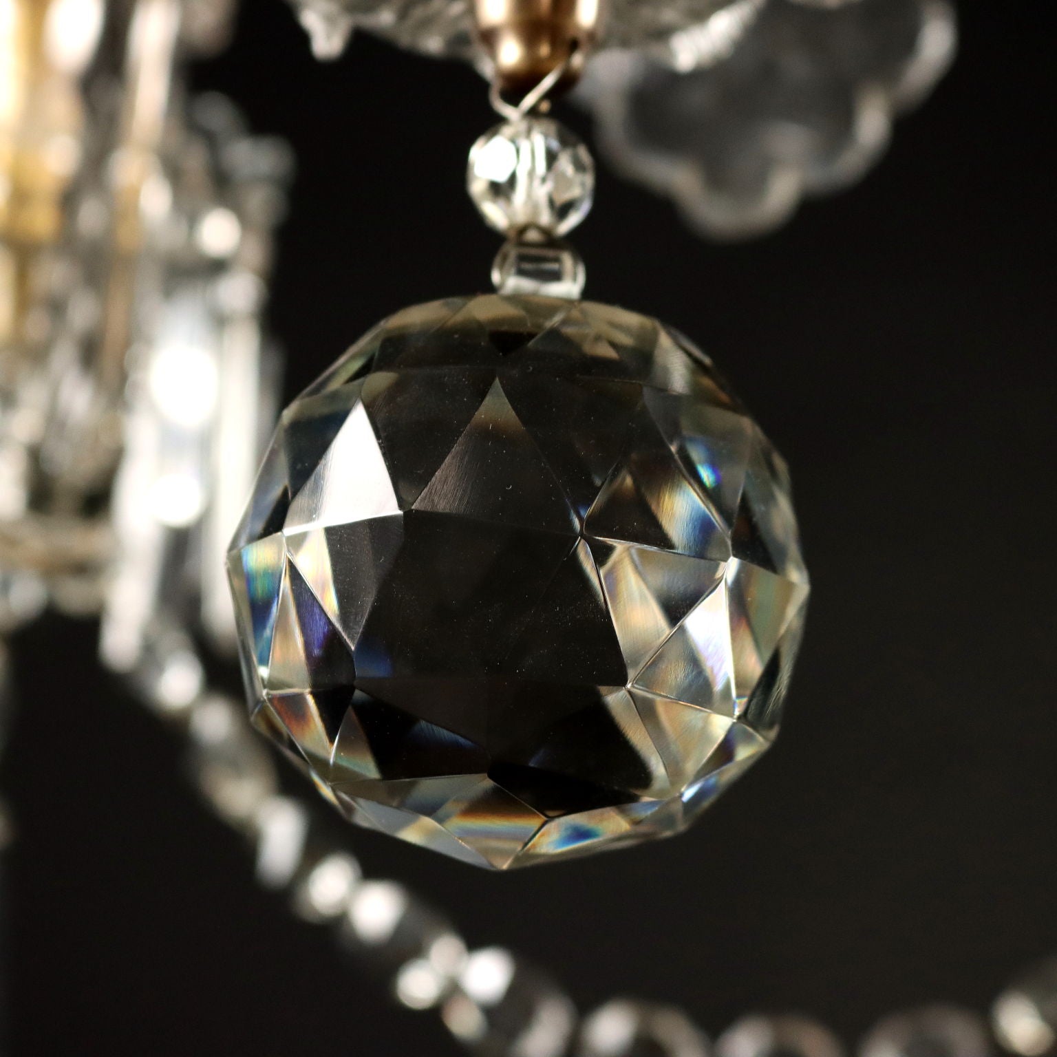 Ancient Chandelier in Glass with 6 Lights from the XIX Century - Italy, Second Half XIX Century | Antiques  Lighting