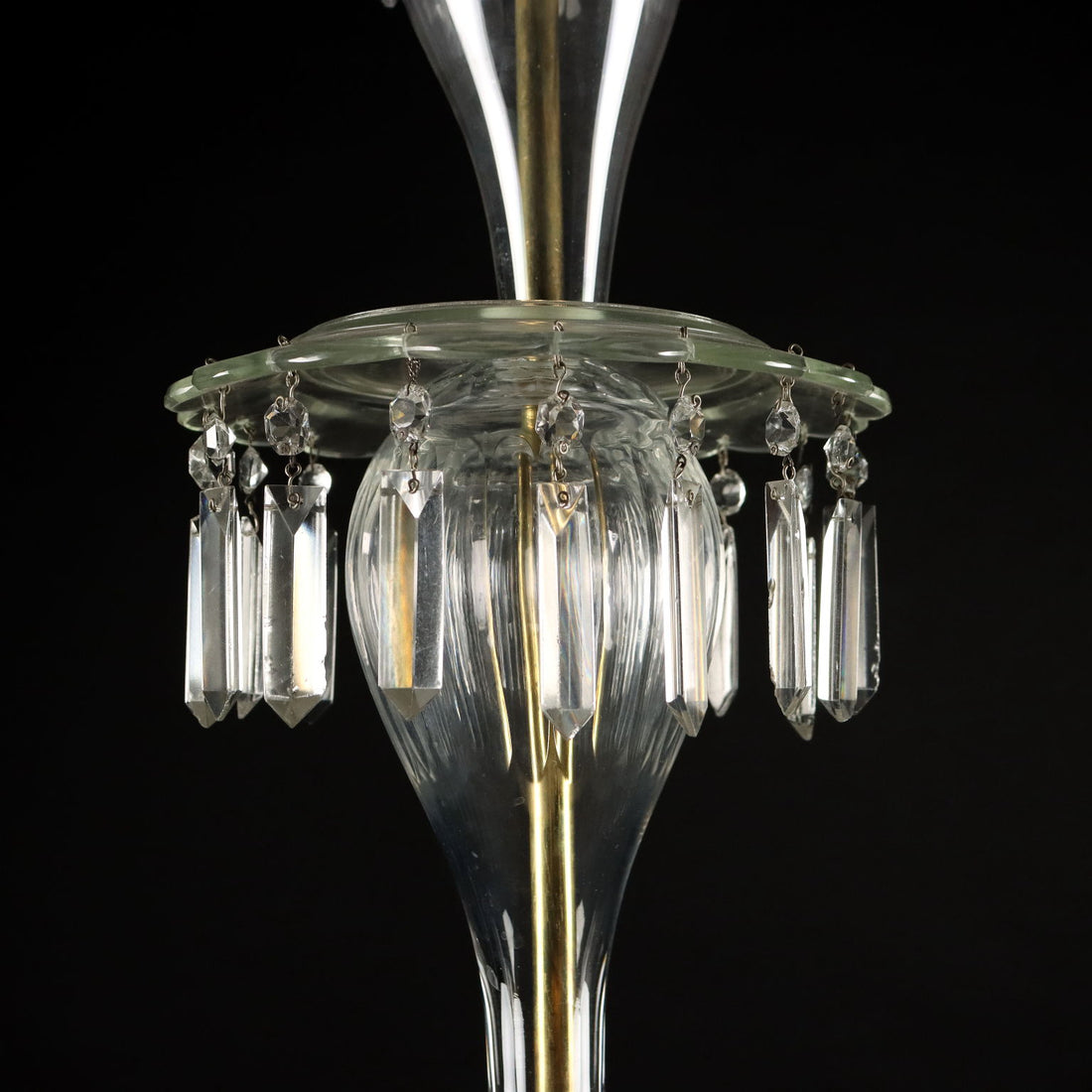 Ancient Chandelier in Glass with 6 Lights from the XIX Century - Italy, Second Half XIX Century | Antiques  Lighting